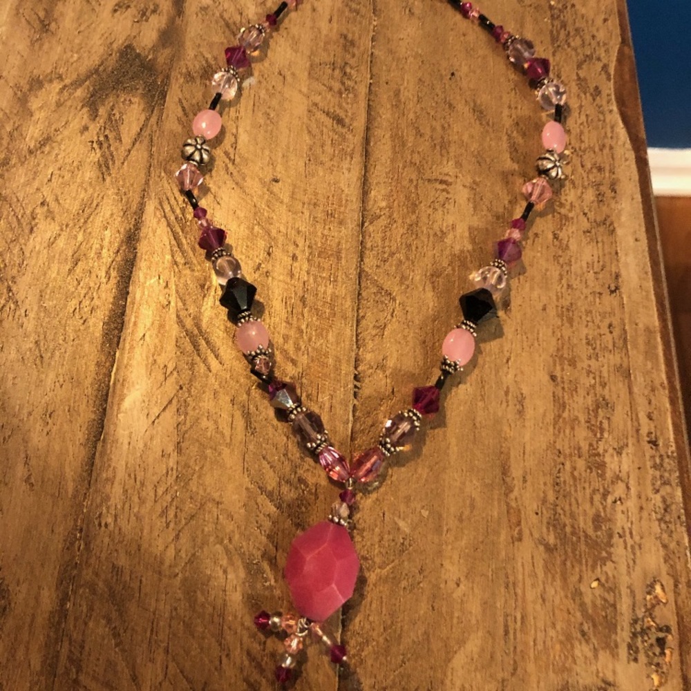 Pink beaded necklace